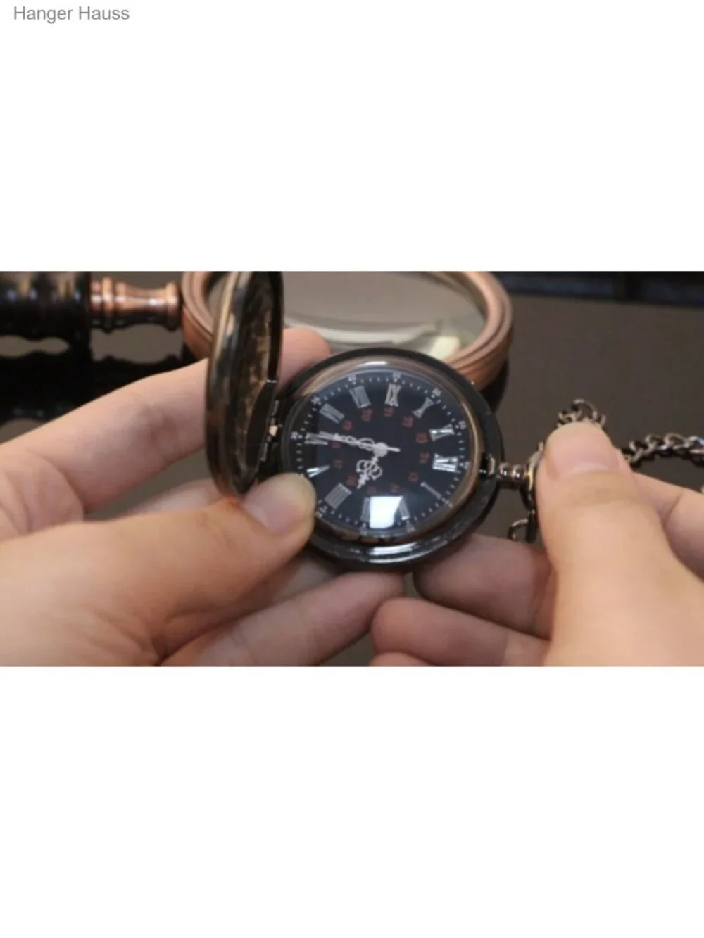 Vintage Cross Pocket Watch with Chain Alloy Quartz